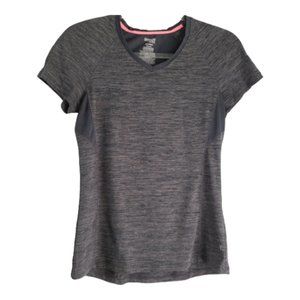 Danskin Now| Gray V-Neck Semi-Fitted Top